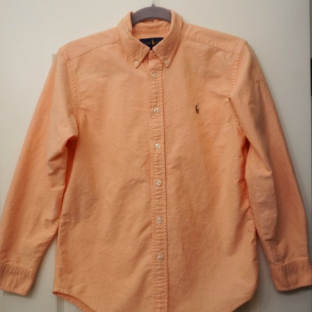 Ralph Lauren peach button down shirt